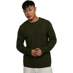 campus sutra Men's Polyester Pullover Sweater For Casual Wear | Crew Neck | Long Sleeve | Pull On Closure | Sweater Crafted With Comfort Fit For Everyday Wear-picture-37