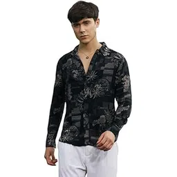 campus sutra Men's Polyester Shirt for Casual Wear | Spread Collar | Long Regular Sleeves | Button Closure | Shirt Crafted with Comfort Fit for Everyday Wear-picture-25