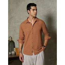 Campus Sutra Mocha Brown Surf-Tactile Shirt-picture-35