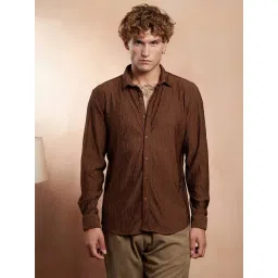 Campus Sutra Mocha Brown Trough-Crease Shirt-picture-34