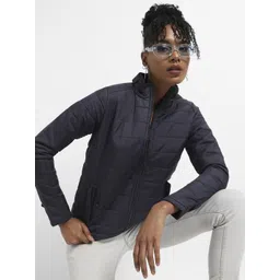 Campus Sutra Mock Collar Windcheater Quilted Jacket-picture-31