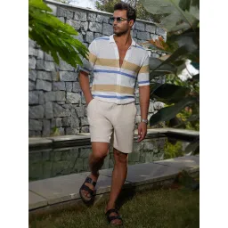 Campus Sutra Multicolor Polycotton Regular Fit Stripes Shirt image 5