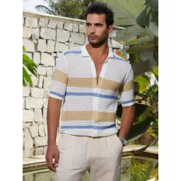 Campus Sutra Multicolor Polycotton Regular Fit Stripes Shirt image 1