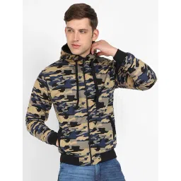 Campus Sutra Multicolor Regular Fit Camo Print Hooded Jacket-picture-22