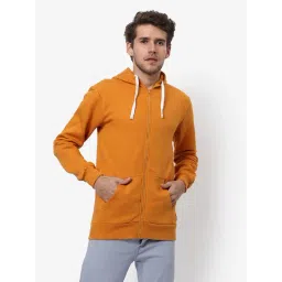 Campus Sutra Mustard Cotton Regular Fit Hooded Sweatshirt-picture-25