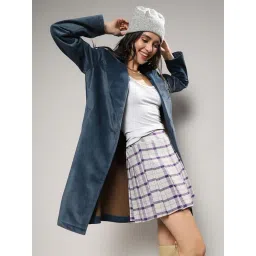 Campus Sutra Navy Acrylic Regular Fit Coat-picture-41