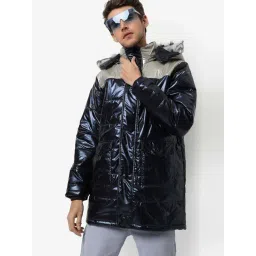 Campus Sutra Navy & Grey Regular Fit Colour Block Jacket-picture-37