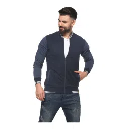 Campus Sutra Navy Cotton Regular Fit Bomber Jacket-picture-40