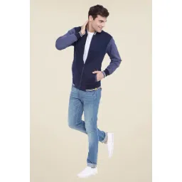 Campus Sutra Navy Solid Sweatshirt-picture-23