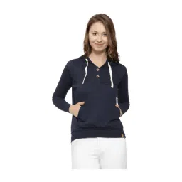 Campus Sutra Navy Textured Hoodie-picture-38