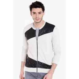 Campus Sutra Off-White & Black Cotton Jacket-picture-13