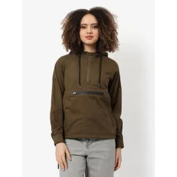 Campus Sutra Olive Cotton Regular Fit Jacket-picture-45