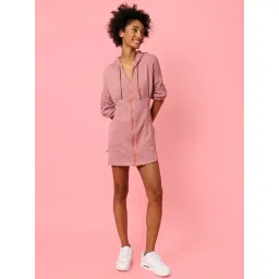 Campus Sutra Peach Wool Regular Fit A Line Dress-picture-20