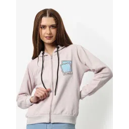 Campus Sutra Pink Cotton Printed Sweatshirt-picture-20