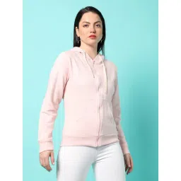 Campus Sutra Pink Cotton Regular Fit Hoodie-picture-25