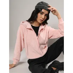 Campus Sutra Pink Cotton Regular Fit Hoodie-picture-20