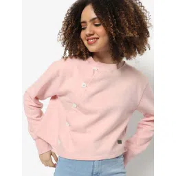 Campus Sutra Pink Cotton Sweatshirt image 1