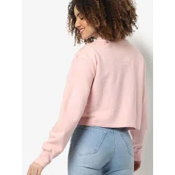 Campus Sutra Pink Cotton Sweatshirt image 2