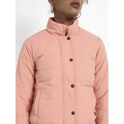 Campus Sutra Pink Quilted Pattern Jacket image 5
