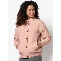 Campus Sutra Pink Regular Fit Bomber Jacket-picture-33