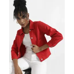 Campus Sutra Red Cotton Jacket-picture-40