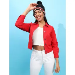 Campus Sutra Red Cotton Jacket-picture-38