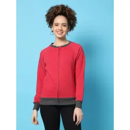 Campus Sutra Red Cotton Regular Fit Sweatshirt-picture-27