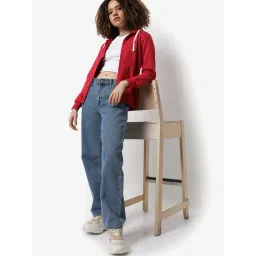 Campus Sutra Red Cotton Sweatshirt-picture-45