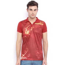 Campus Sutra Red Printed Polyester Polo T-shirt-picture-41