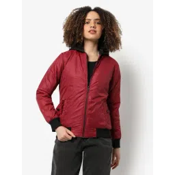 Campus Sutra Red Regular Fit Bomber Jacket-picture-39