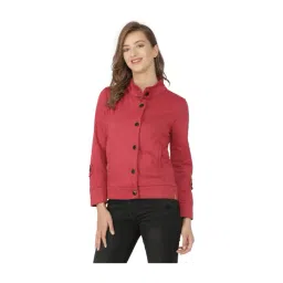 Campus Sutra Red Textured Cotton Jacket-picture-35