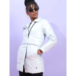 Campus Sutra Silver Quilted Pattern Jacket-picture-27