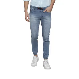 Campus Sutra Sky Blue Slim Fit Lightly Washed Jeans-picture-29