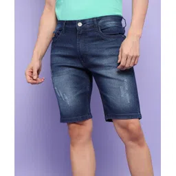 campus sutra Solid Men Denim Blue Denim Shorts-picture-14