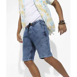 campus sutra Solid Men Denim Blue Denim Shorts-picture-13