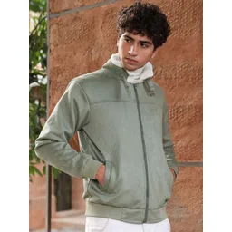 Campus Sutra Spread Collar Suede Lightweight Bomber Jacket-picture-12