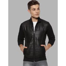 Campus Sutra Stand Collar Windcheater Leather Jacket-picture-16
