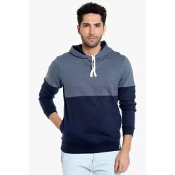 Campus Sutra Steel Blue Full Sleeves Hooded Sweatshirt-picture-14