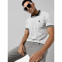 Campus Sutra Striped Polo Collar Cotton T-shirt-picture-16