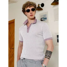 Campus Sutra Striped Polo Collar Regular Fit T-shirt-picture-36