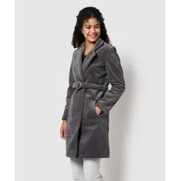 campus sutra SUEDE Solid Coat For Women-picture-41