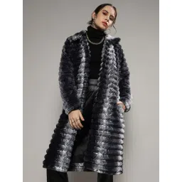 Campus Sutra White & Black Regular Fit Coat-picture-43