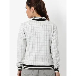 Campus Sutra White Cotton Chequered Jacket image 2
