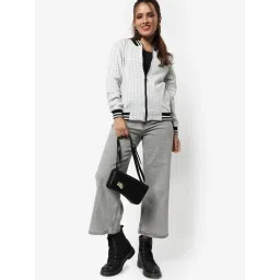 Campus Sutra White Cotton Chequered Jacket image 3