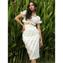 Campus Sutra White Maxi Co-Ord Set-picture-37