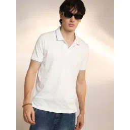 Campus Sutra White Regular Fit Self Pattern Polo T-Shirt-picture-43