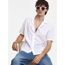 Campus Sutra White Regular Fit Texture Shirt-picture-42