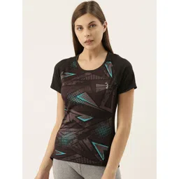 Campus Sutra Women Black & Blue Printed T-shirt-picture-29