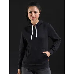 Campus Sutra Women Black Hooded Sweatshirt-picture-37