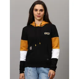 Campus Sutra Women Black Hooded Sweatshirt-picture-39